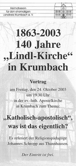 Faltblatt "Lindl-Kirche" in Krumbach